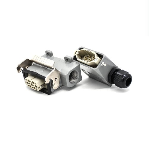 Electrical Heavy Duty Connectors H10A 7Pin Male Without Contacts Male Butt-Joint Female Surface Mounting PG16