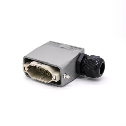 Electrical Heavy Duty Connectors H10A 7Pin Male Without Contacts Male Butt-Joint Female Surface Mounting PG16