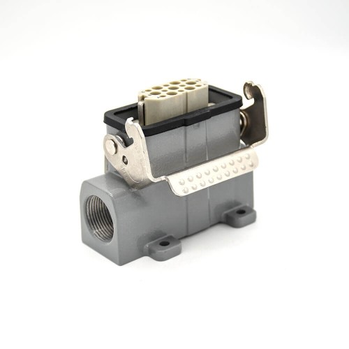 Electrical Heavy Duty Connectors H10A 7Pin Male Without Contacts Male Butt-Joint Female Surface Mounting PG16