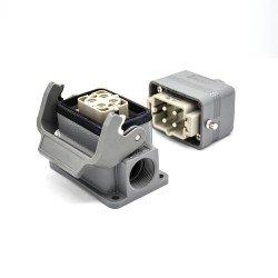 HD Connector H6B Surface Mounting 4Pin Silver Plating Male Butt-Joint Female PG16