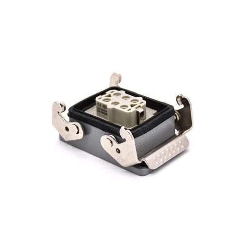 Heavy Duty Connector H6T 6 Pin Silver Plating Male Butt-Joint Female Hasp PG21 Bulkhead Mounting