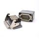 Heavy Duty Connectors H10B Bulkhead Mounting 16Pin Male Without Contacts Male Butt-Joint Female PG16 Aluminum Shell