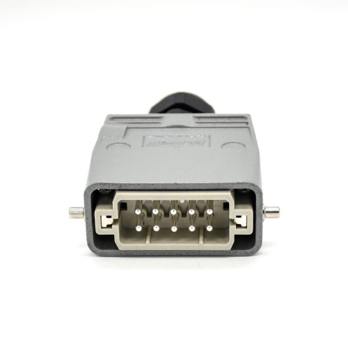 Heavy Duty Industrial Connector H10A M25 Male Butt-Joint Female 10Pin Silver Plating Bulkhead Mounting