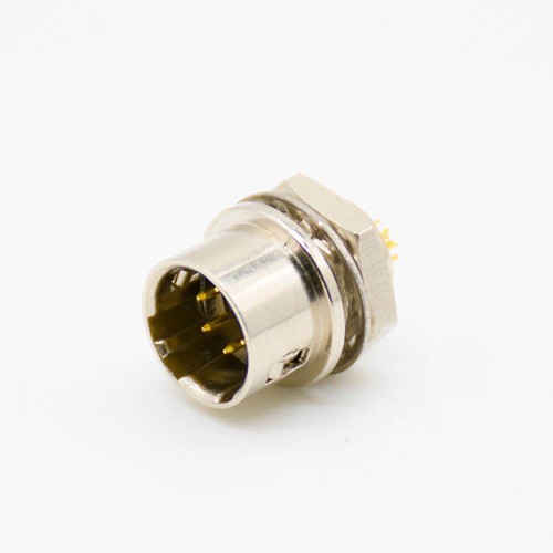 6 pin Elecbee Connector HR10 Male Receptacle Straight Solder Cup Back Mount Circular Push-Pull Connector 5pcs