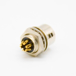 Elecbee 6 pin Female HR10 Connector Receptacle Straight Solder Cup Back Mount Circular Push-Pull Connector 5pcs