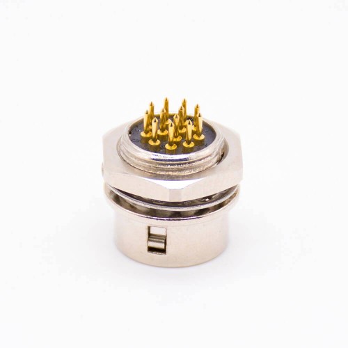 HR10 12pin Male Receptacle Straight PCB Through Hole Back Mount HR10 Circular Push-Pull Connector