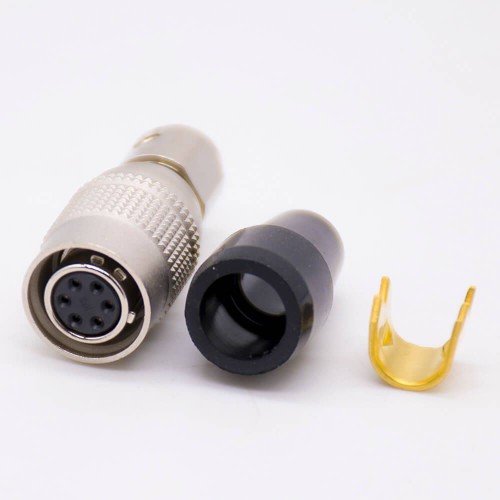 HRS Elecbee Electric Female Plug 6 Pin Straight Solder Cup HR10 Circular Push-Pull Connector 20pcs