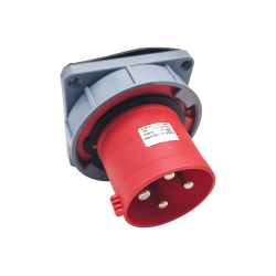 125A 4Pin IEC60309 Socket IP67 Panel Mount Pin Receptacle