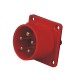 16A 5pin Receptacle 380V-415V 50/60Hz 5P 6h 3P+E IP44 IEC60309 CEE Industrial Panel Mount Pin Socket