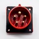 16A 5pin Receptacle 380V-415V 50/60Hz 5P 6h 3P+E IP44 IEC60309 CEE Industrial Panel Mount Pin Socket