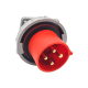 32A 4Pin IEC60309 Socket 380V-415V 4P 6h 3P+E IP67 CEE Industrial Panel Mount Pin Receptacle