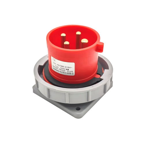 32A 4Pin IEC60309 Socket 380V-415V 4P 6h 3P+E IP67 CEE Industrial Panel Mount Pin Receptacle