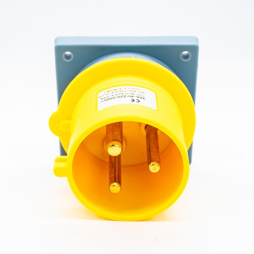 Industrial Connector 32A 3pin 110V-130V 50/60Hz 4h 2P+E IP44 CEE IEC60309 Panel Mount Pin Receptacle