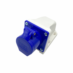 CEE Socket 16A 240V 3 Pin Outdoor Blue Industrial Caravan Socket IEC60309 Commando IP44