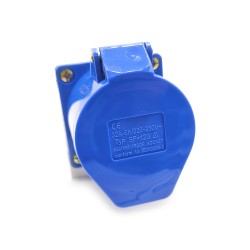 IEC60309 Wall Socket 32A 3pin 220V-250V 50/60Hz 2P+E 6h 2P+E IP67 CEE Industrial Blue