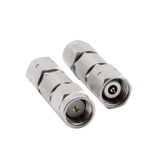 2.4mm Male Plug to SMA Male Plug Coaxial Adapter Straight Stainless Steel 18GHz Connector