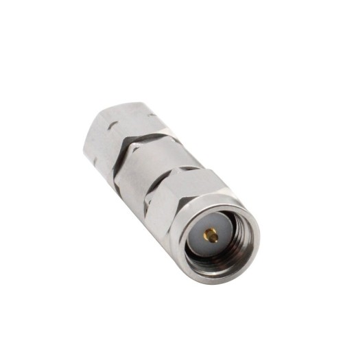 2.4mm Male Plug to SMA Male Plug Coaxial Adapter Straight Stainless Steel 18GHz Connector