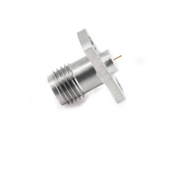 2.92mm Female Connector 2-Hole Flange Mount Stainless Steel 40GHz High Frequency RF Coaxial Connector