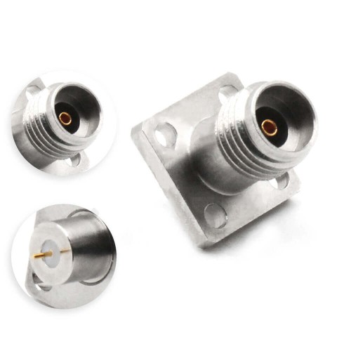 Stainless Steel 2.92Mm Female 4-Hole Flange Bulkhead Mount Dc To 40Ghz Rf Coax Connector