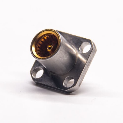 BMA Female Connector for PCB Mount Flange with 4 Holes