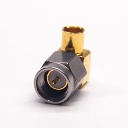 Right Angle SMA Male Connector Gold Plated