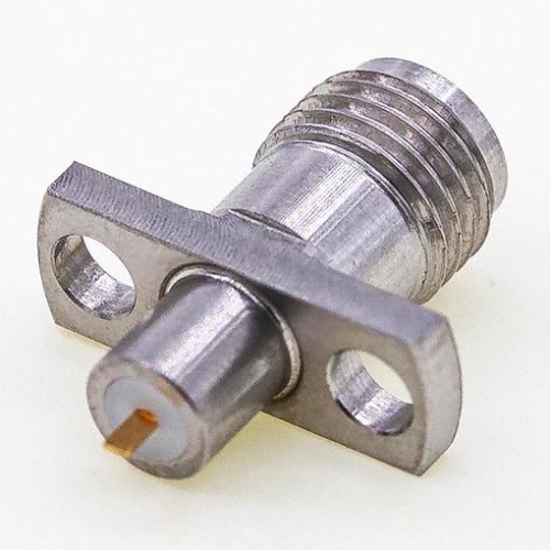 SMA Female Connector, 12.7 x 4.8mm / 0.500 x 0.190inch Flange, 0.8mm Vertical Flat Pin