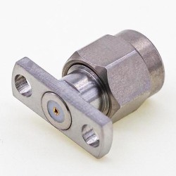 SMA Male Connector, 12.7 x 4.8mm / 0.500 x 0.190inch Flange for 0.38mm / .015 Pin