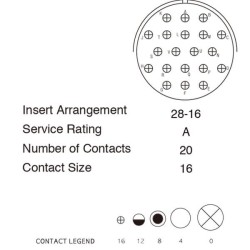 AMP MS3102A28-16P Box Mount Receptacles 20 Pin Contacts 5015 Military Connector 5pcs