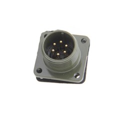 MS3102A14S-6P Straight 6 Pin Male Panel Socket Flange Aluminum Alloy Solder Thread Connector