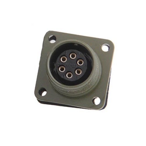 MS3102A14S-6S MIL-DTL-5015 Series Box Mount Receptacle 6 Contacts Solder Socket Female Circular Connector