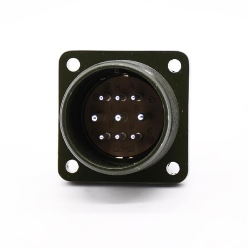 MS3102A20-18P Panel Mount Receptacle 9 Pin Solder Contacts Olive Drab Chromate Plating Connector 5pcs