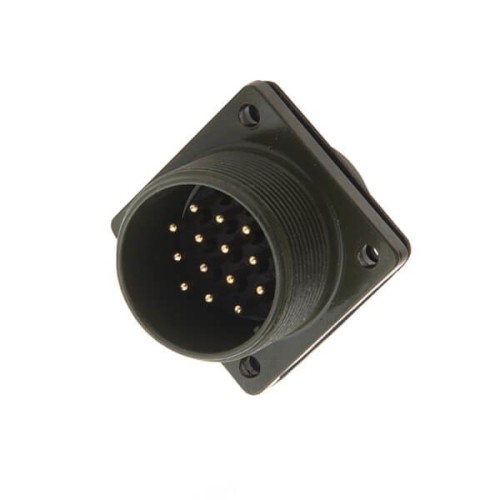 MS3102A22-19P Straight 22-19 Contact Arrangement Box Mount Receptacle 14 Pin Female Socket Connector