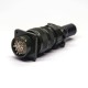 MS3106A20-17P Male Straight Plug 14 Pin Silver Plated With Cable Clamp 5015 Military Connector