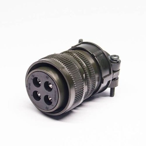 MS3106A24-22S Circular Connector MIL-DTL-5015 Series Straight Plug 4 Contacts Solder Socket