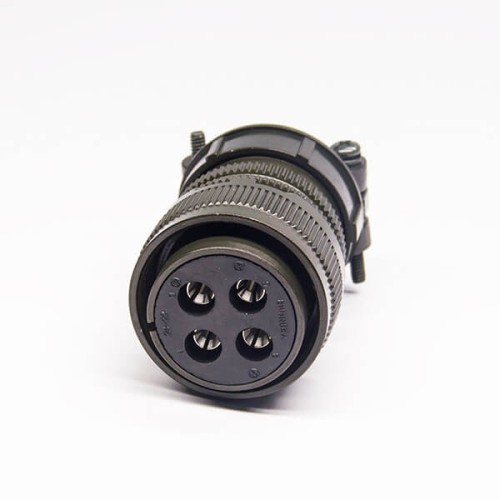 MS3106A24-22S Circular Connector MIL-DTL-5015 Series Straight Plug 4 Contacts Solder Socket 5Pcs