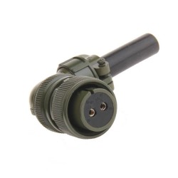 MS3108A18-3S Plug 2 Contacts Solder Socket Threaded Circular Connector