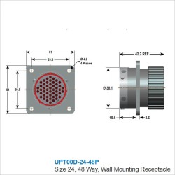 UPT00D-24-48P Military Spec Connectors 48 pin plug