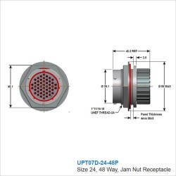 UPT06D-24-48S Military Spec Connectors 48 pin plug