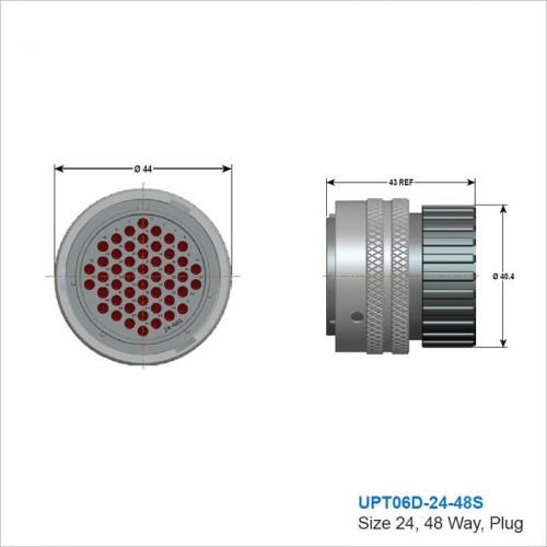 UPT07D-24-48P Military Spec Connectors 48 pin plug