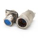 10 Pin Connector Female Butt-jiont Male Y27G Plug&Socket 4 Hole-Flange Admiralty Metal Solder cup Bayonet Coupling Straight