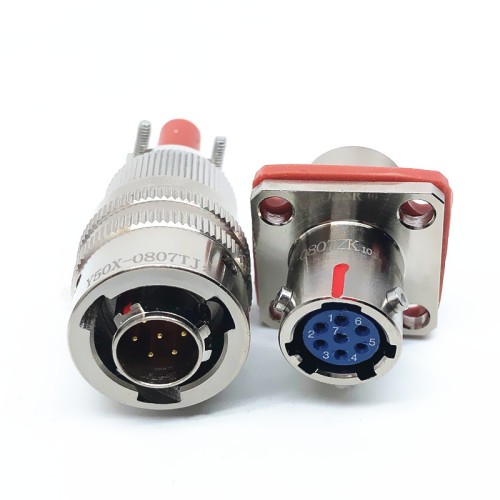 Electrical Circular Connectors Y50X-0807TJ2 Y50X-0807ZK10 7 Pin Straight Bayonet Coupling Cable Solder Cup