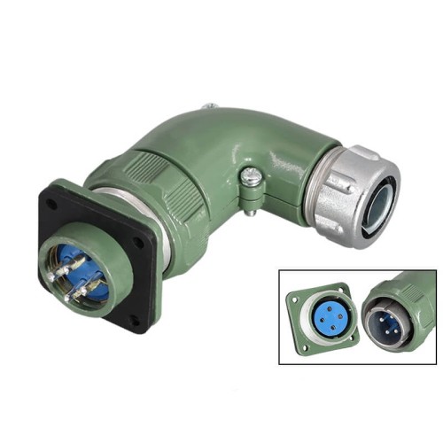 Reverse Mount TR+Zmale Plug Female Socket YD28 Series 4 Pin-Right Angle 25A Avation Connector