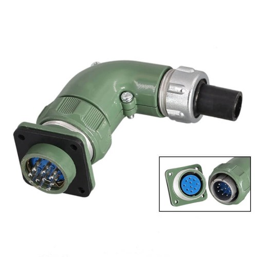 Right Angle Waterproof Reverse Mount YD28 Series 10 Pin-TS+Z Male Plug Female Socket10Aavation Connector