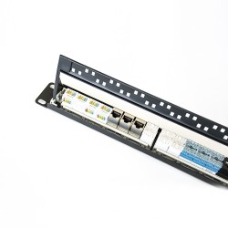 24 Ports Cat6 UTP Patch Panel 19''1U Cat5e With Back Bar 110 Dual IDC