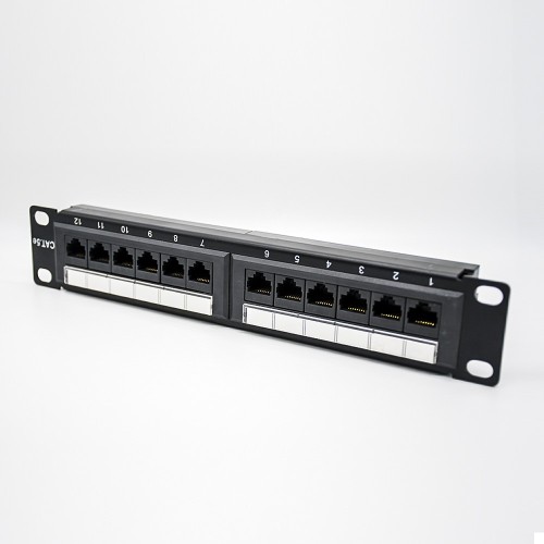 Cat5e Patch Panel 12 Ports Through Hole Panel Mount