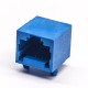 6P4C RJ11 Blue Plastic Unshielded Socket Right Angled Through Hole