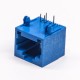 6P4C RJ11 Blue Plastic Unshielded Socket Right Angled Through Hole