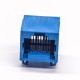 6P4C RJ11 Blue Plastic Unshielded Socket Right Angled Through Hole