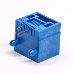 6P4C RJ11 Blue Plastic Unshielded Socket Right Angled Through Hole 30pcs