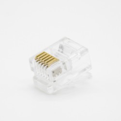 RJ11 6 Pin Through Hole Unshielded CAT3 Panel Mount RJ11 Plug